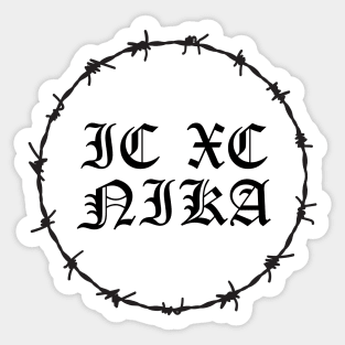 ICXC NIKA Gothic Barbed Wire Hardcore Punk Sticker